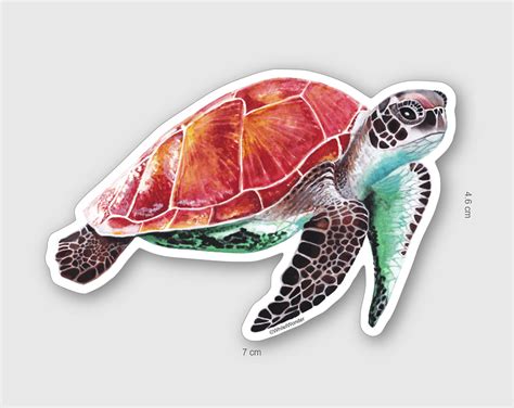 Turtle Sticker Sea Turtle Sticker Cute Vinyl Sticker Laptop - Etsy