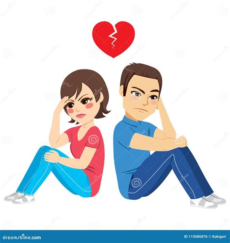 Break Up Couple Sitting stock vector. Illustration of family - 115086876