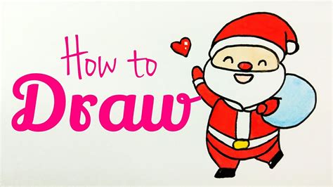 HOW TO DRAW CHRISTMAS SANTA | Drawing Cute Xmas Santa Tutorial Easy for Kids - YouTube