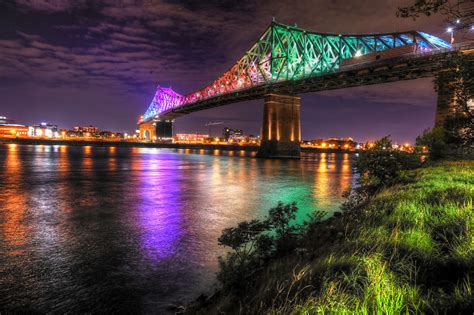 Colorful Jacques Cartier Bridge in Montreal City during Covid 19 Image