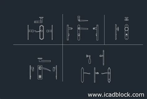 door handle dwg model package for autocad - iCADBLOCK