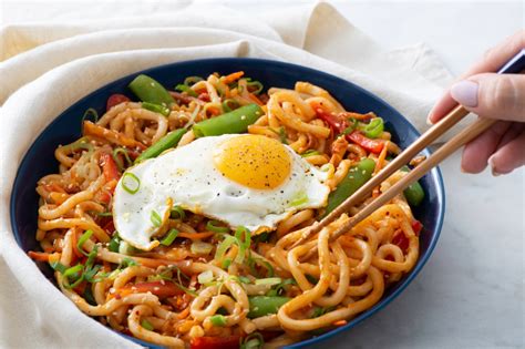 Kimchi Udon Stir-Fry with Fried Eggs | Get Cracking