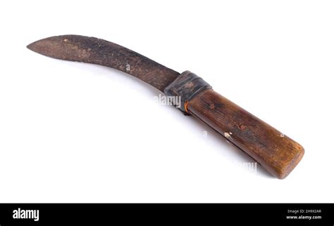 Old machete isolated on white background Stock Photo - Alamy