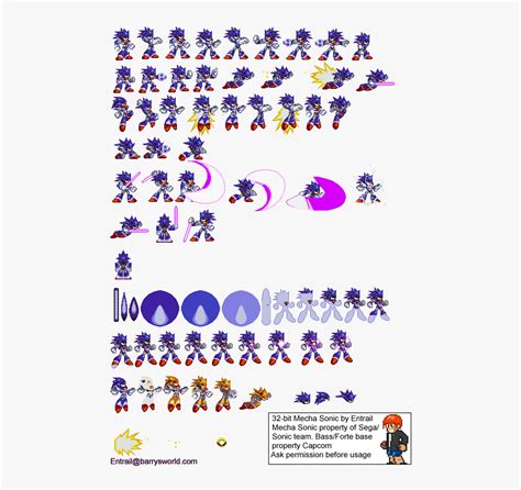 Master Mecha Sonic Sprites, HD Png Download - kindpng