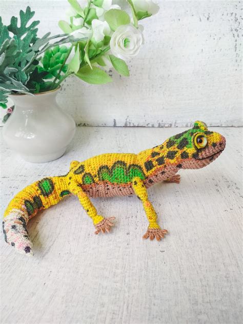 Gecko stuffed toy. Leopard gecko crochet plush. Realistic | Etsy