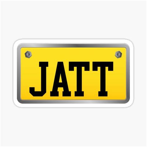 "Jatt Name plate sticker" Sticker for Sale by Trikav | Redbubble