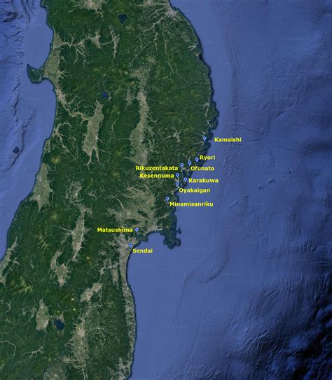 Tsunamis and Earthquakes: Pre-tsunami Japan, 2010 - USGS PCMSC