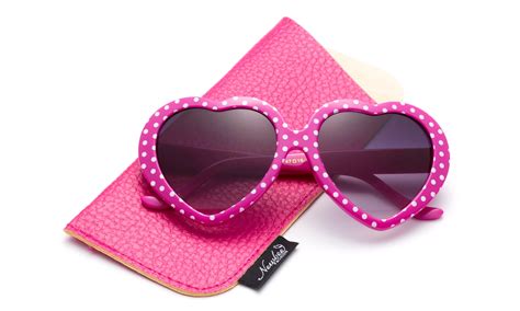 Newbee Fashion-Kids Heart Sunglasses Girls Heart Shaped Sunglasses Polka Dots Cute Vintage Look ...