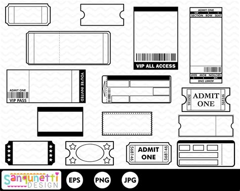 Tickets clipart, movie tickets, tickets for party invitations, instant download digital art ...