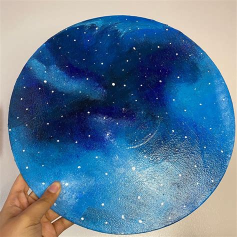 Blue Galaxy Acrylic Painting on Vinyl Record / artwork / | Etsy