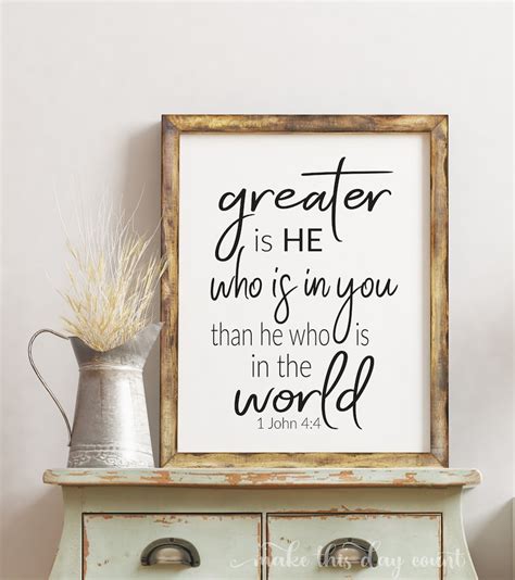 Greater Is He Who Is In You Than He Who Is In The World 1 John | Etsy