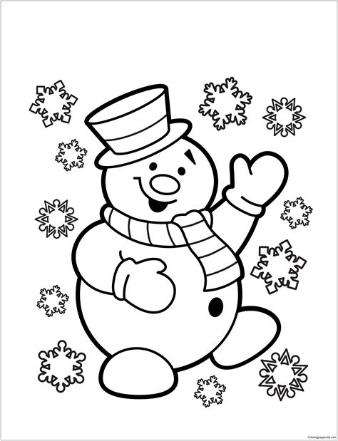 Snowman 3 Coloring Pages - Snowman Coloring Pages - Coloring Pages For ...