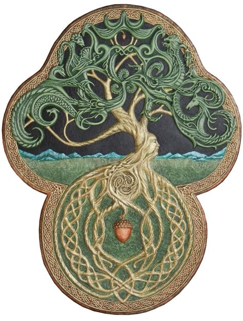 The Celtic Tree of Life Cast Paper Large Tree Green