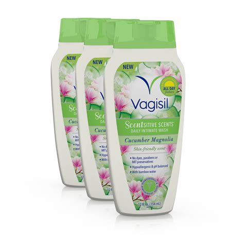 Vagisil Scentsitive Scents Feminine Wash, Cucumber Magnolia Scent, 12 fl. oz., 3 Pack - Walmart ...