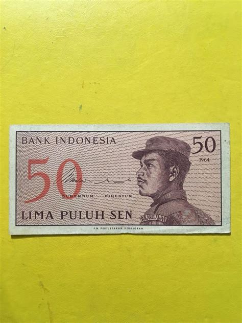 Uang rupiah pecahan 50 Sen tahun 1964, Antik, Uang Lama di Carousell