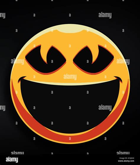 Devil emoticon. Smile Emoji horror Stock Photo - Alamy