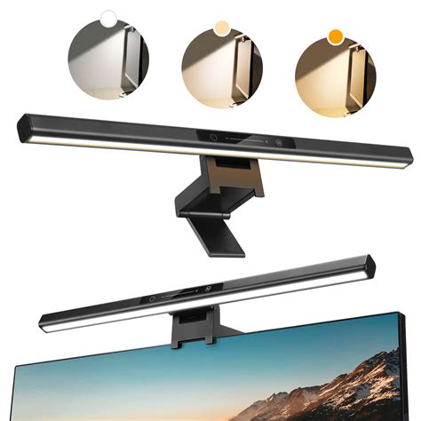 EVESVO Monitor Light Bar for Computer Screen, 3 Color Lighting Modes, Memory Stepless Dimming ...