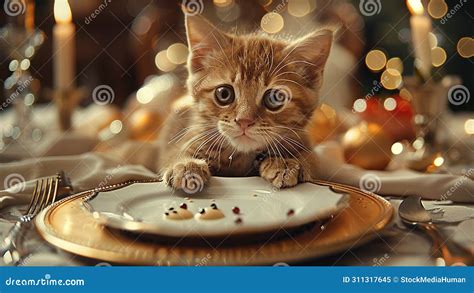 Cute Cat Eating Dinner Fine Dining Kitty Meme Funny Cats Adorable Pets ...