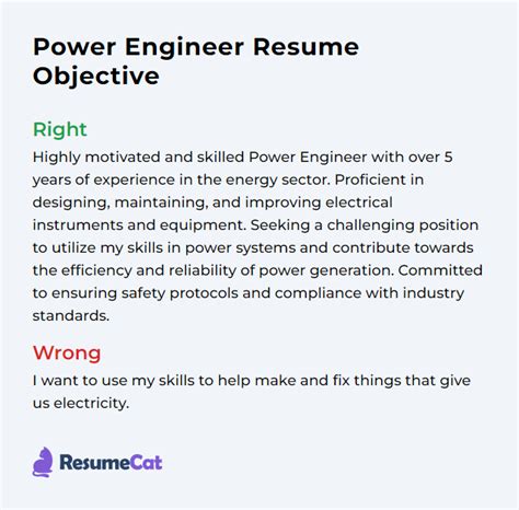 Top 16 Power Engineer Resume Objective Examples | ResumeCat