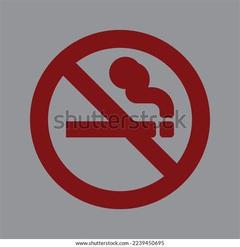 Red No Smoking Sign On Gray Stock Vector (Royalty Free) 2239450695 | Shutterstock