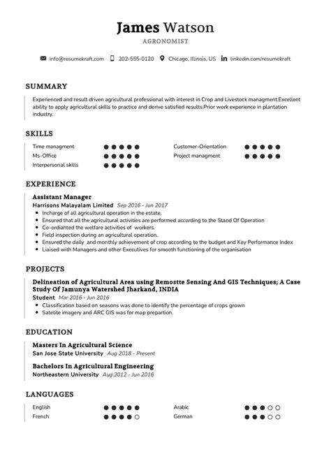 Agronomist Resume Sample in 2024 - ResumeKraft