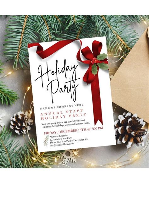 Staff Holiday Party Invitation Digital Download Template, Edit in Canva - Etsy