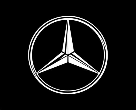 Mercedes Benz Brand Logo Symbol White Design german Car Automobile Vector Illustration With ...