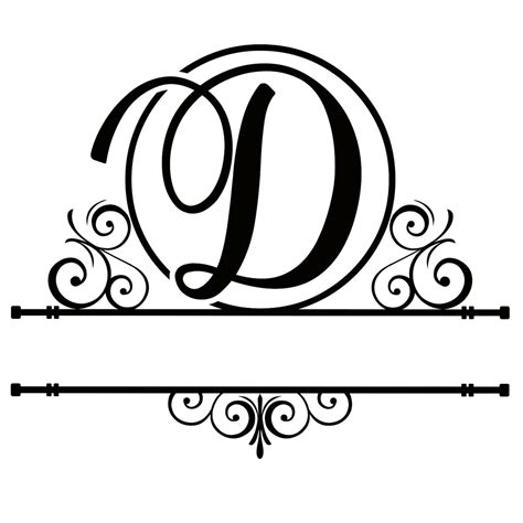 Letter D Split Monogram Digital File - Etsy