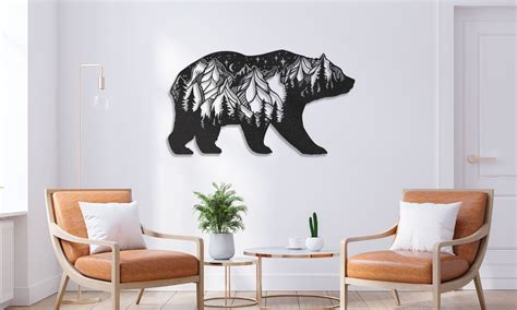 Bear Metal Wall Art Bear Decor Bear Metal Art Metal Bear - Etsy UK