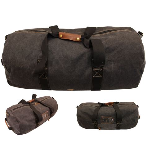 FIB 70cm Canvas Duffle Bag Travel Heavy Duty Large - Black | eBay