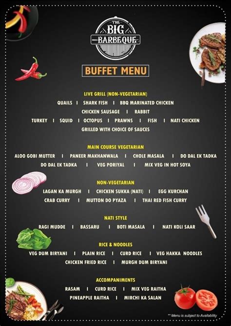 Menu of The Big Barbeque | The Big Barbeque Menu, Thuraipakkam, Chennai- EazyDiner