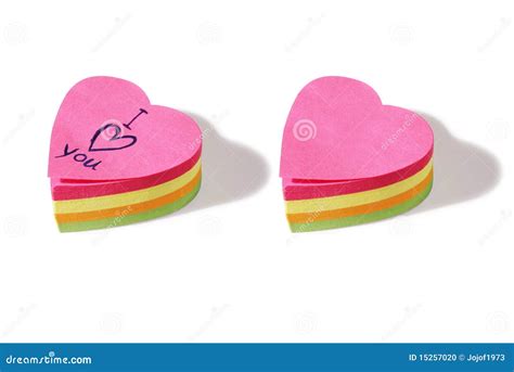 Heart Shaped Post It Notes Stock Photo - Image: 15257020