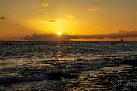 HD wallpaper: body of water, hawaii, sunset, beach, ocean, sea, summer, vacation | Wallpaper Flare