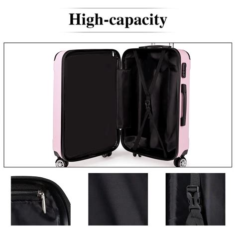 K1777L - Kono 24 Inch ABS Hard Shell Suitcase Luggage - Pink