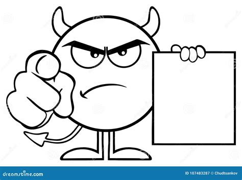 Angry Devil. Satan Is Not Happy. Angry Red Demon. Cartoon Vector ...