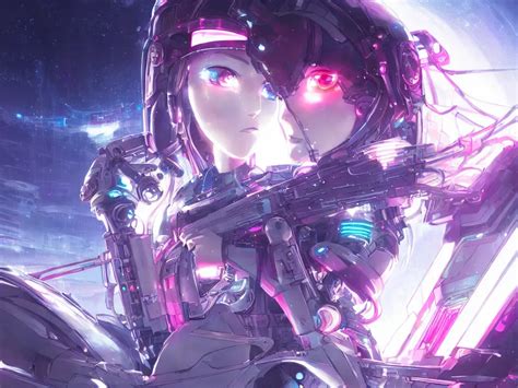 portrait anime visual of futuristic female cyber | Stable Diffusion