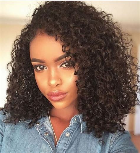 Black Women Medium Lenght Curly Hairstyles 2018-2019