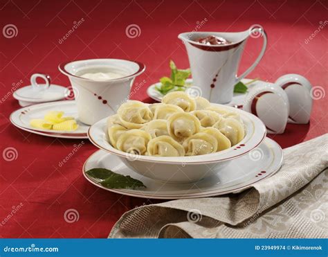 Traditional Russian Food Pelmeni Stock Photo - Image of national ...