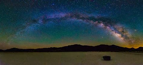 Milky Way over Death Valley/Racetrack [4000 × 1837] [OC] : r/ExposurePorn