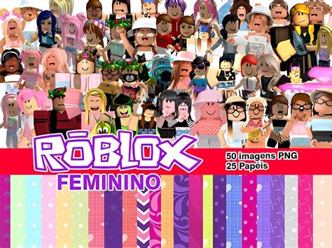 Kit Digital Roblox Feminino Imagens Png Kit0077 | Elo7