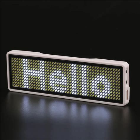 Bluetooth Programmable White LED name tag LED name badge Digital ...