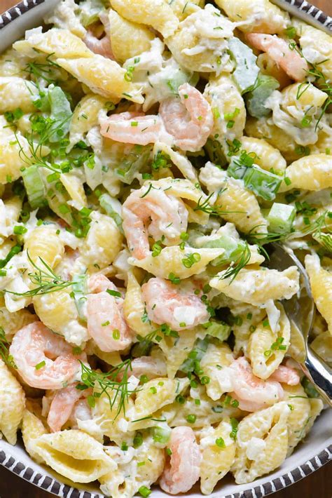 Seafood Pasta Salad (Crab and Shrimp) - Foxes Love Lemons