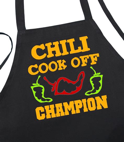 Chili Cook Off Champion Black Kitchen Aprons, Chili Cook Off Prize Idea