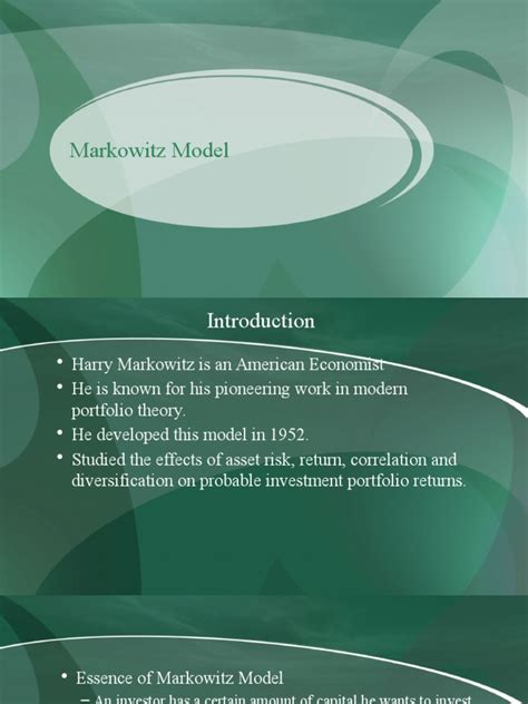 Markowitz Theory | Covariance | Diversification (Finance)