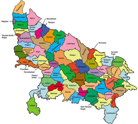 Uttar Pradesh: Large District by population as per Census 2011 | India world map, Uttar pradesh, Map