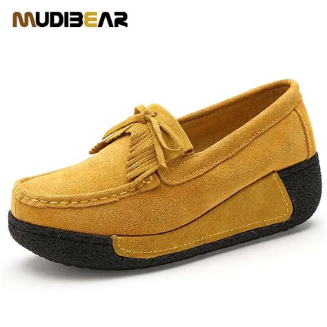 Rubber Shoes For Women Casual Female Shoe Flat Bow Quality Suede Lady Soft Autumn Rubber Shoes ...