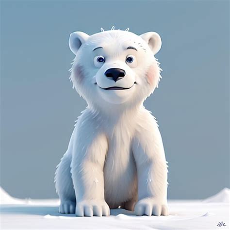 Premium AI Image | A polar bear is standing in the snow.