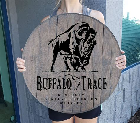 Buffalo Trace Kentucky Bourbon Whiskey Barrel Lid Gifts Wood Wall Art ...