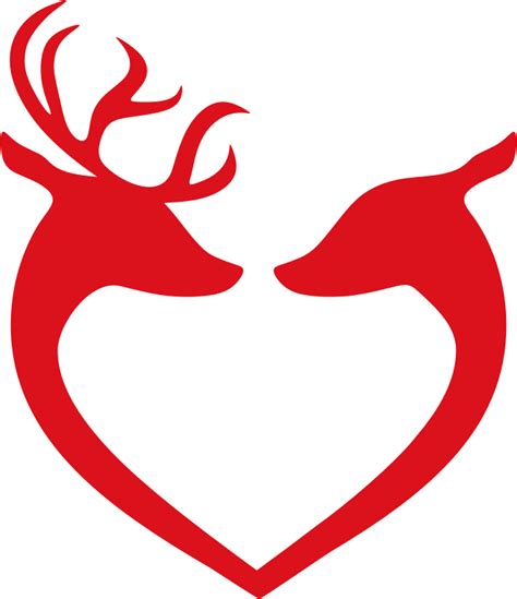 Deer Couple Heart Silhouette - Openclipart