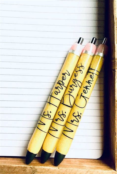 Personalized Teacher Pens | Papermate inkjoy gel pens, Glitter pens, Pen diy